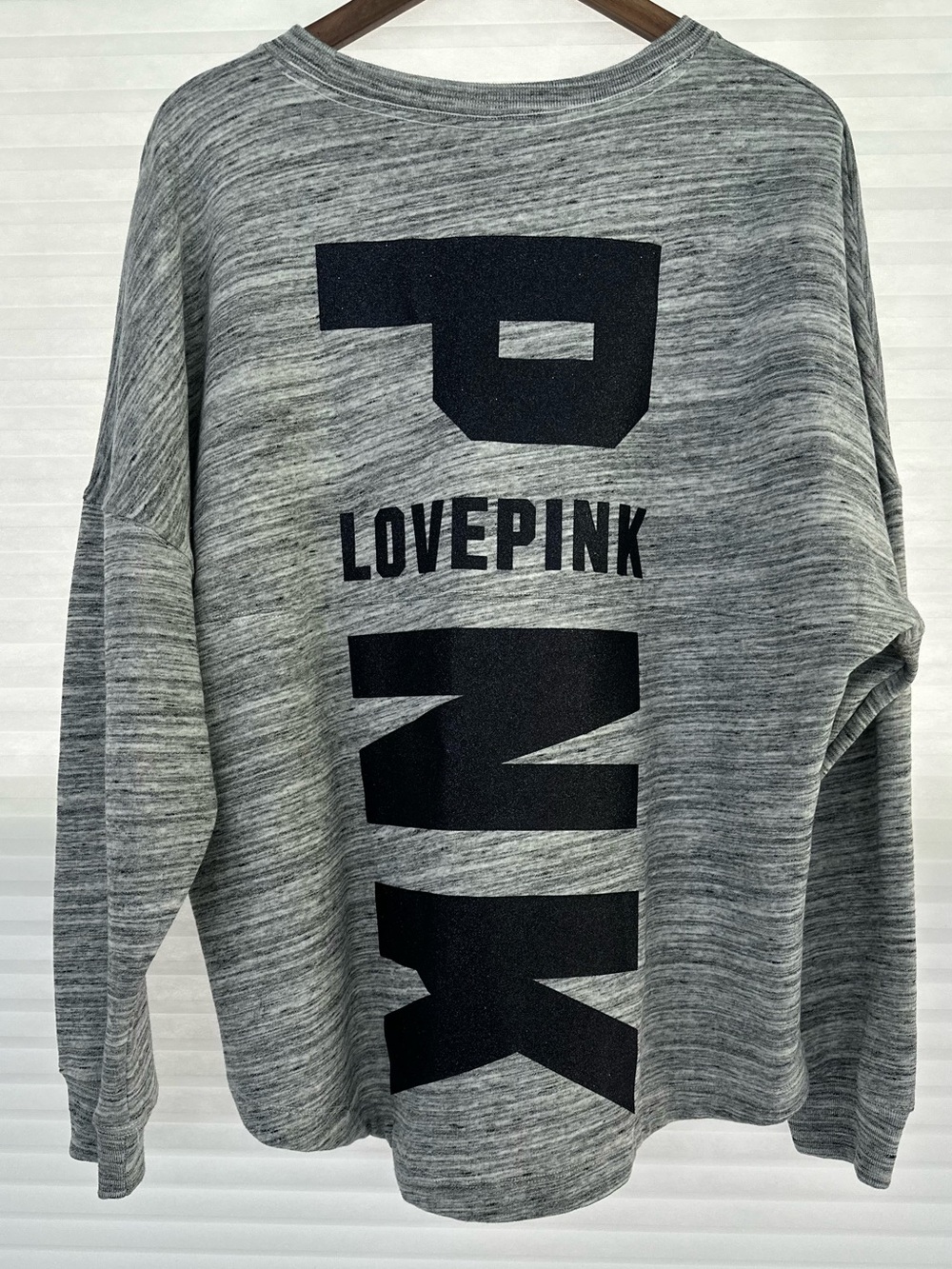NWT Victoria's Secret PINK Varsity Crew Pullover Sweatshirt- Size Large